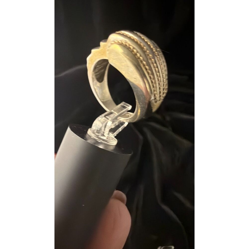Vintage Michael Anthony 925 & 14K Gold Twisted Rope Shrimp Dome Ring size 6